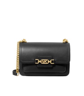 BOLSO BANDOLERA HEATHER NEGRO ORO MICHAEL KORS