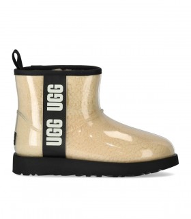 BOTA CLASSIC CLEAR MINI MARFIL NEGRO UGG
