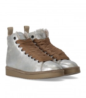 PANCHIC SILBER LEDER STIEFELETTE