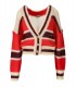 CARDIGAN A RIGHE ROSSO GANNI