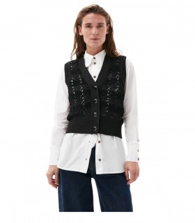 GANNI SCHWARZE CROCHET WESTE