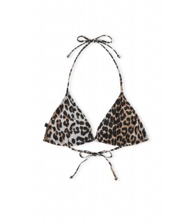 SUJETADOR DE BIKINI TRIÁNGULO ESTAMPADO LEOPARDO GANNI