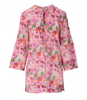 GANNI ROSA HEMD MIT BLUMEN
