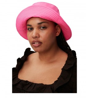 GANNI FLUO PINK BUCKET HAT