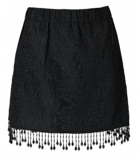 FALDA JACQUARD CON PEDRERÍA NEGRA GANNI