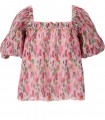 GANNI ROSA TOP MIT BLUMEN