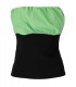 TOP EN TAFFETAS NOIR VERT GANNI