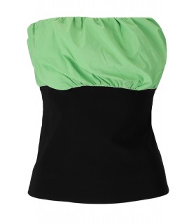 GANNI GROEN ZWART TAFFETA TOP