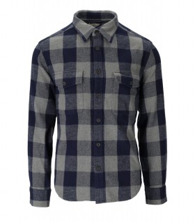 CHEMISE OXBOW BUFFALO GRIS BLEU WOOLRICH