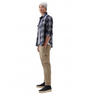 CHEMISE OXBOW BUFFALO GRIS BLEU WOOLRICH