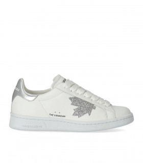 SNEAKER BOXER BIANCO ARGENTO DSQUARED2
