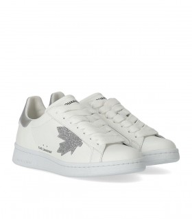 SNEAKER BOXER BIANCO ARGENTO DSQUARED2