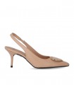 ZAPATO DE TACÓN SLINGBACK CON LOGO NUDE LOVE MOSCHINO