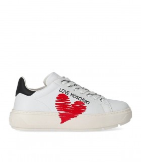 BASKETS BLANC AVEC CŒUR LOVE MOSCHINO