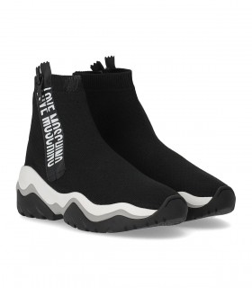 SNEAKER CALZA CON LOGO NERA LOVE MOSCHINO