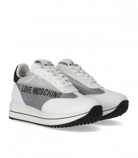 BASKETS AVEC STRASS BLANC LOVE MOSCHINO