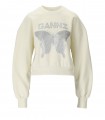 GANNI BUTTERFLY OFF-WHITE SWEATSHIRT