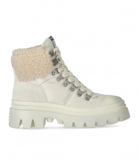 ASH PATAGONIA FUR CREME SCHNÜRSTIEFELETTE