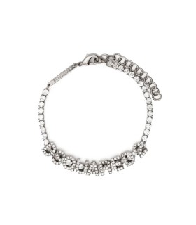 DSQUARED2 LOGO STRASS SILVER BRACELET