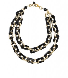 ÀLMALA GOLD ACETATE SCHWARZE HALSKETTE