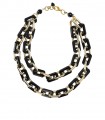 ÀLMALA GOLD ACETATE SCHWARZE HALSKETTE