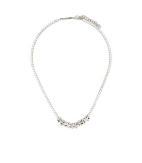 DSQUARED2 LOGO STRASS SILVER NECKLACE