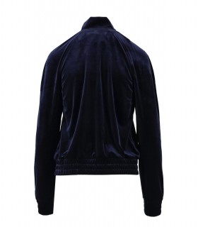 VERSACE JEANS COUTURE BLAUW FLUWELEN SWEATSHIRT