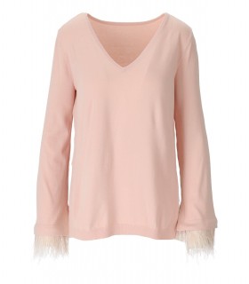 SUÉTER ROSA CON PLUMAS TWINSET