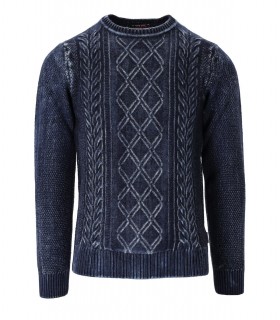 MAGLIONE GIROCOLLO BRUSH BLU BOB