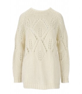 MAGLIONE GIROCOLLO OVERSIZE PANNA TWINSET