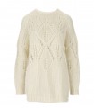 MAGLIONE GIROCOLLO OVERSIZE PANNA TWINSET