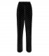 WEILI ZHENG BLACK VELVET WIDE LEG TROUSERS