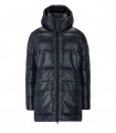 SAVE THE DUCK LARS TARTAN BLAUE DAUNEJACKE MIT KAPUZE