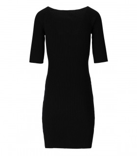 VESTIDO ACANALADO CUT-OUT NEGRO GANNI
