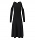 GANNI SCHWARZES GERIPPTES CUT-OUT MIDIKLEID