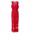 TWINSET FUCHSIA RED PLATED JUMPSUIT