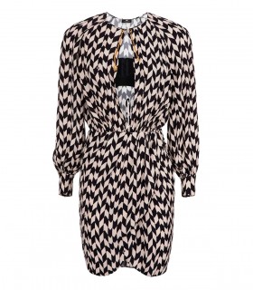 ELISABETTA FRANCHI BLACK BUTTER GEORGETTE DRESS
