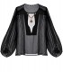 ELISABETTA FRANCHI BLACK SHIRT WITH JEWEL