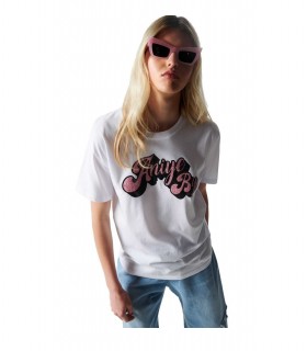 T-SHIRT MEDA BIANCO GLITTER ANIYE BY