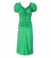 GANNI SATIN GRÜNES MIDIKLEID
