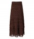 GANNI BROWN GEORGETTE LONG SKIRT