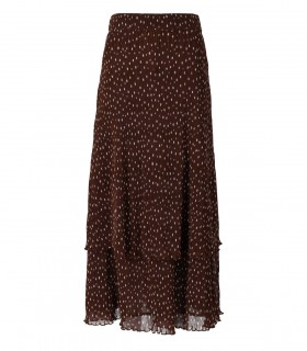 GANNI BROWN GEORGETTE LONG SKIRT
