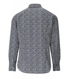 GMF 965 WIT EN BLAUW OVERHEMD MIT BLOEMEN