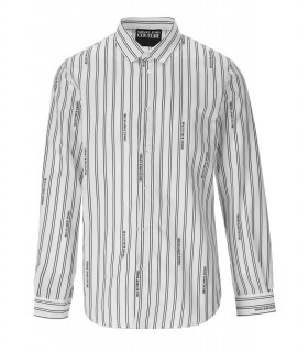 CAMICIA LOGO STRIPES BIANCA VERSACE JEANS COUTURE