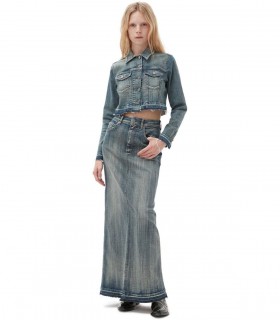 CHAQUETA CROP EN DENIM GANNI