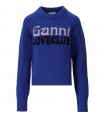 MAGLIONE GIROCOLLO GRAPHIC BLU ELETTRICO GANNI