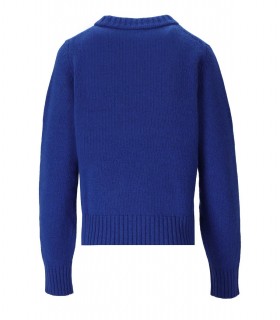 GANNI GRAPHIC ELECTRIC BLUE CREWNECK SWEATER
