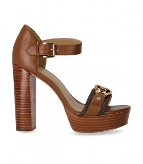 MICHAEL KORS RORY HELLBRAUNE SANDALE MIT ABSATZ