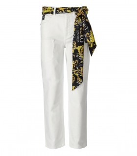 JEAN BLANC AVEC FOULARD VERSACE JEANS COUTURE