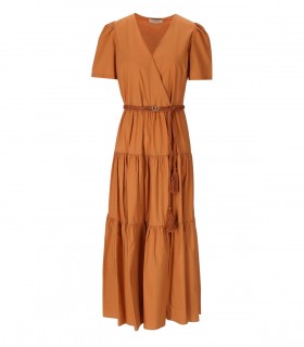 TWINSET HASELNUSS KLEID MIT VOLANTEN